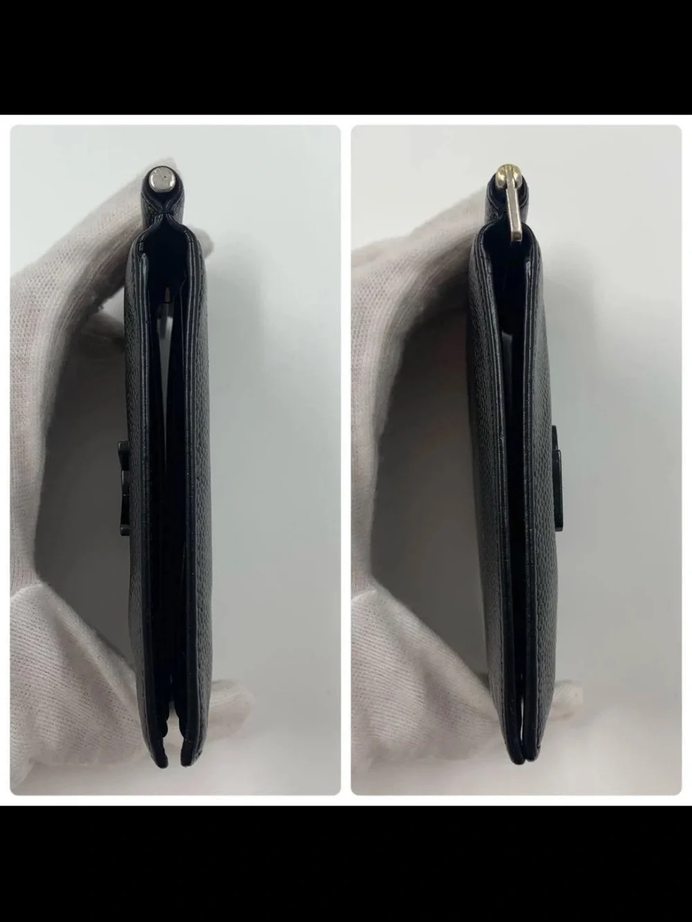 Saint Laurent Black Patent YSL Money Clip Wallet